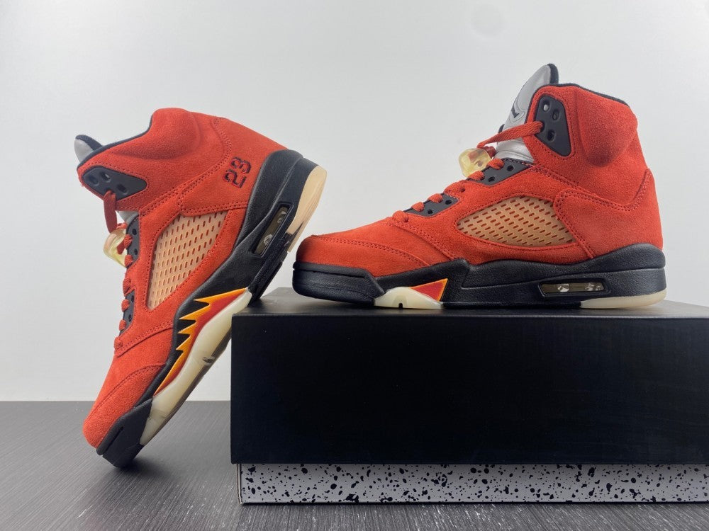 Sneakers, Orange Black Colorway, Lace Up Design, Casual Gift for Sneaker Fans