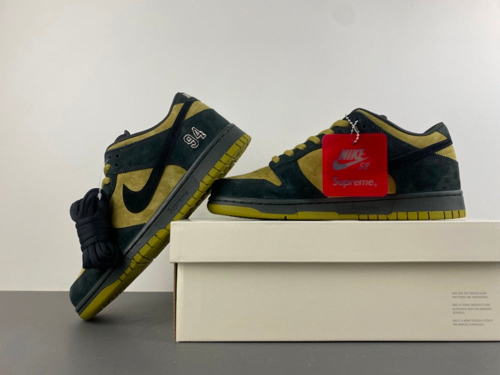 Low Top Sneakers, Army Green Yellow Colorway, Lace Up Design, Casual Gift for Sneaker Fans