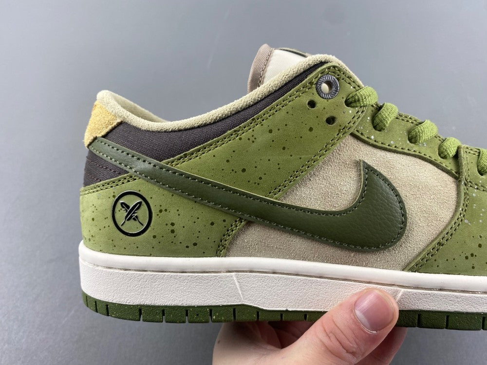 Low Top Skate Shoes, Green Colorway, Lace Up Design, Casual Gift for Shoe Lovers