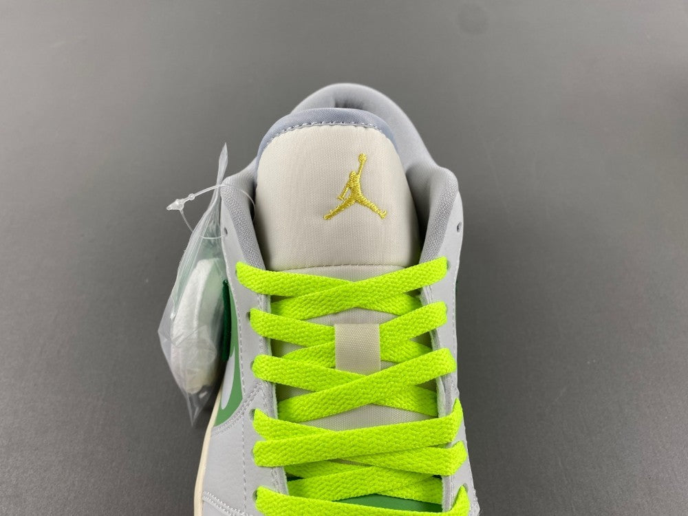Low Top Sneakers, Neon Green White Colorway, Lace Up Design, Casual Gift for Sneaker Fans