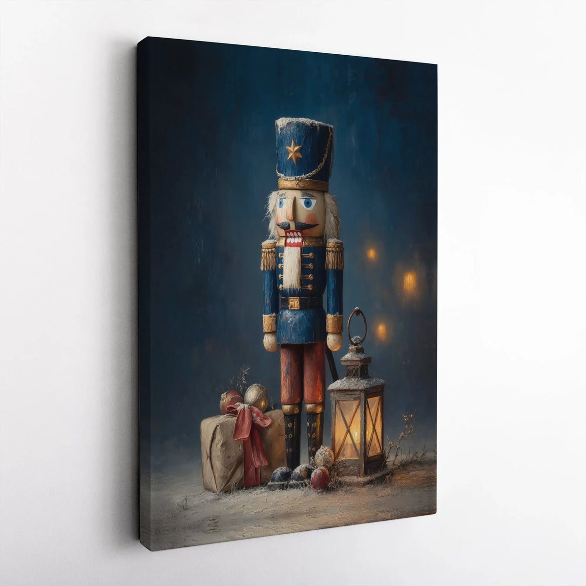 Nutcracker Soldier Wall Art, Vintage Christmas Nutcracker Canvas Print, Holiday Nutcracker Canvas Decor, Festive Xmas Wall Ca