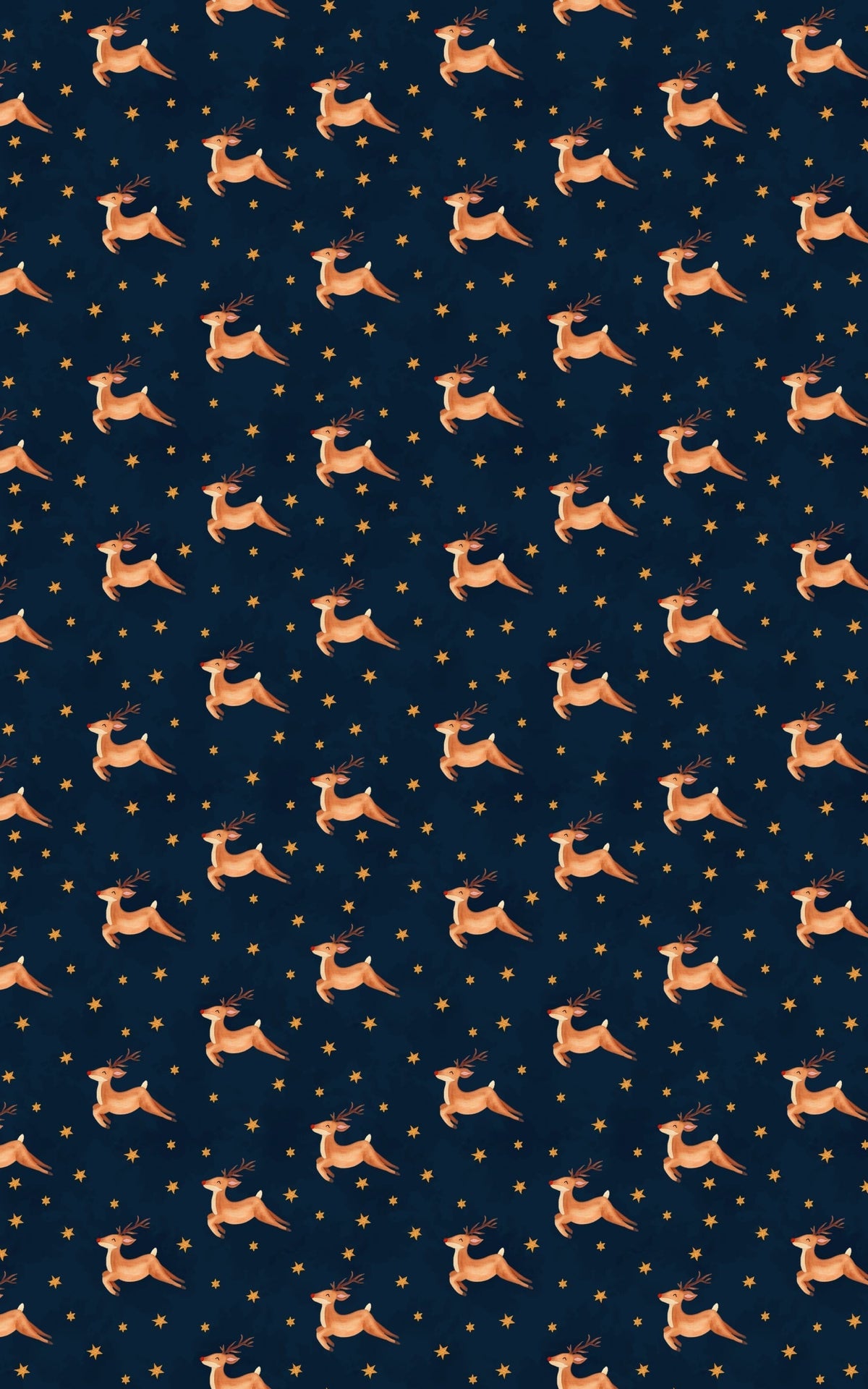 Celestial Christmas Gift Wrap, Starlit Reindeer Wrapping Paper, Navy Blue Holiday Gift Wrapping Paper, Winter Reindeer Flying