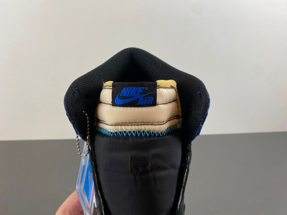 High Top Sneakers, White Black Blue Colorway, Lace Up Design, Casual Gift for Sneaker Fans