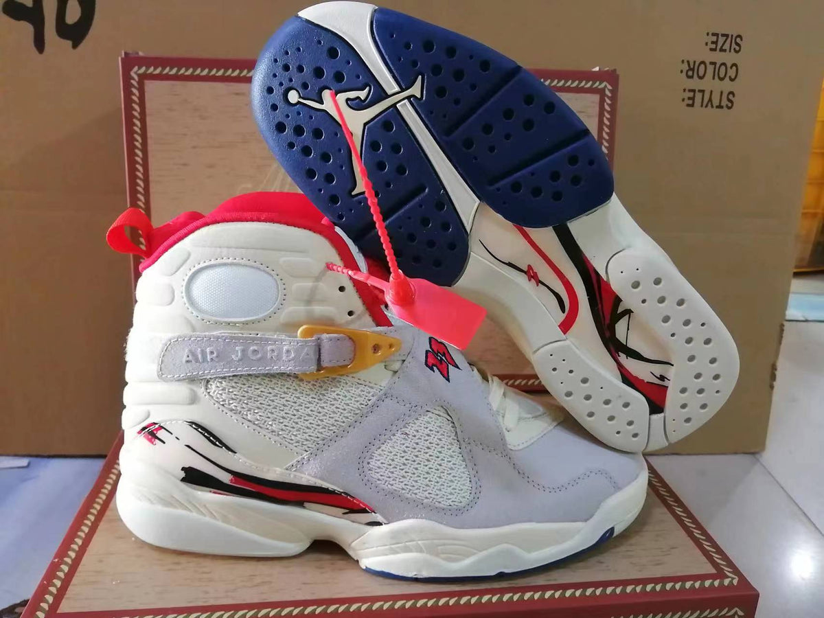 Sneakers, White Gray Red Colorway, Lace Up Design, Casual Gift for Sneaker Fans