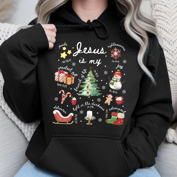 Religious Bible Verse Holiday Sweatshirt, Jesus Is My Christmas Hoodie, Faith Christian Xmas Pullover, Nativity Story Present