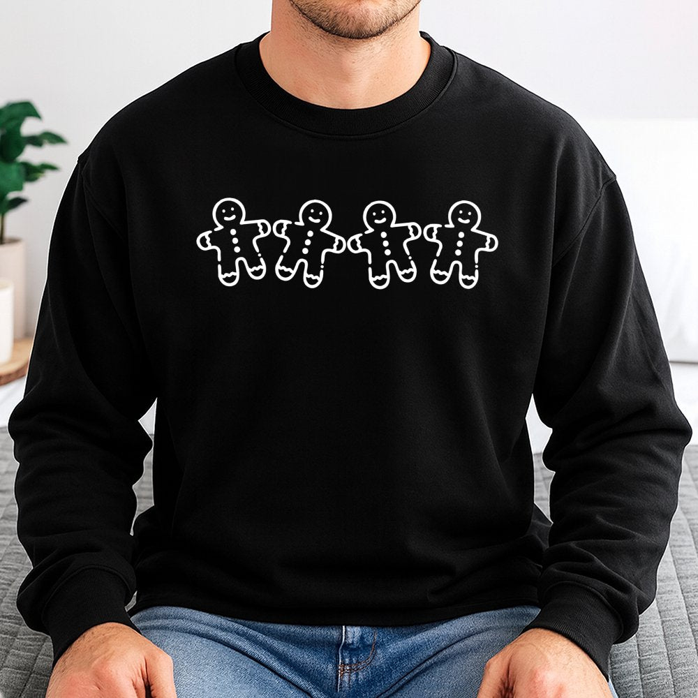 Adorable Christmas Cookie Sweater, Gingerbread Man Sweatshirt, Festive Holiday Graphic Crewneck, Comfy Winter Xmas Pullover