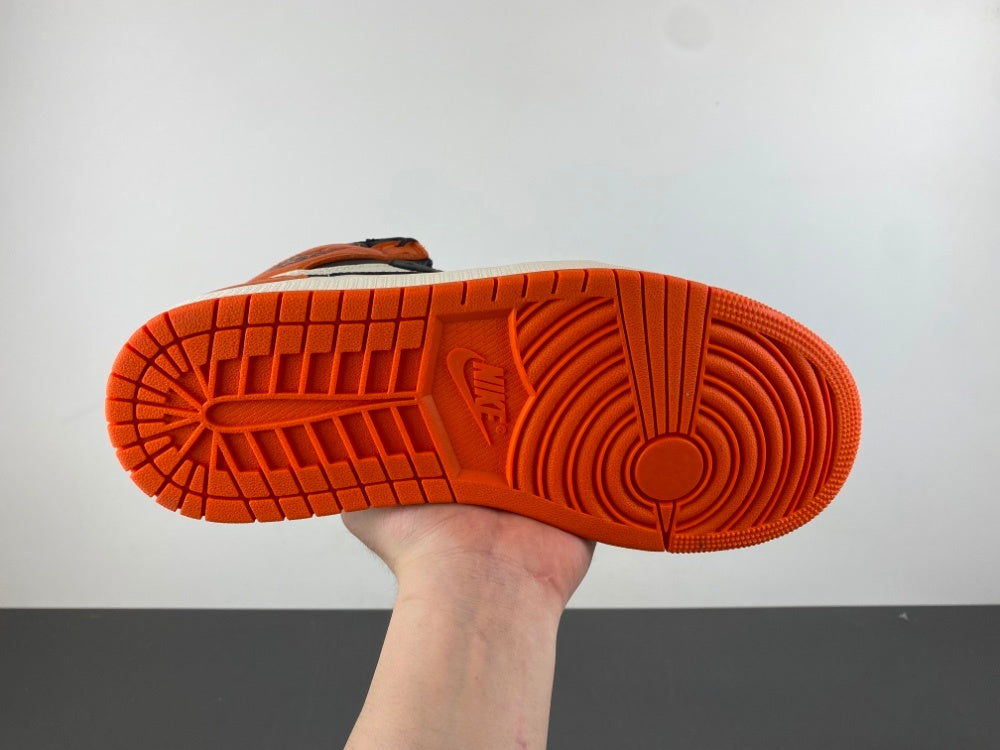 High Top Sneakers, White Black Orange Colorway, Lace Up Design, Casual Gift for Sneaker Fans
