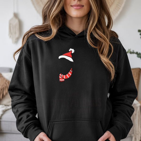 Santa Hat Pittie Dog Sweatshirt, Pitbull Christmas Hoodie, Adorable Pitbull Holiday Pullover Hoodie, Winter Xmas Present for 