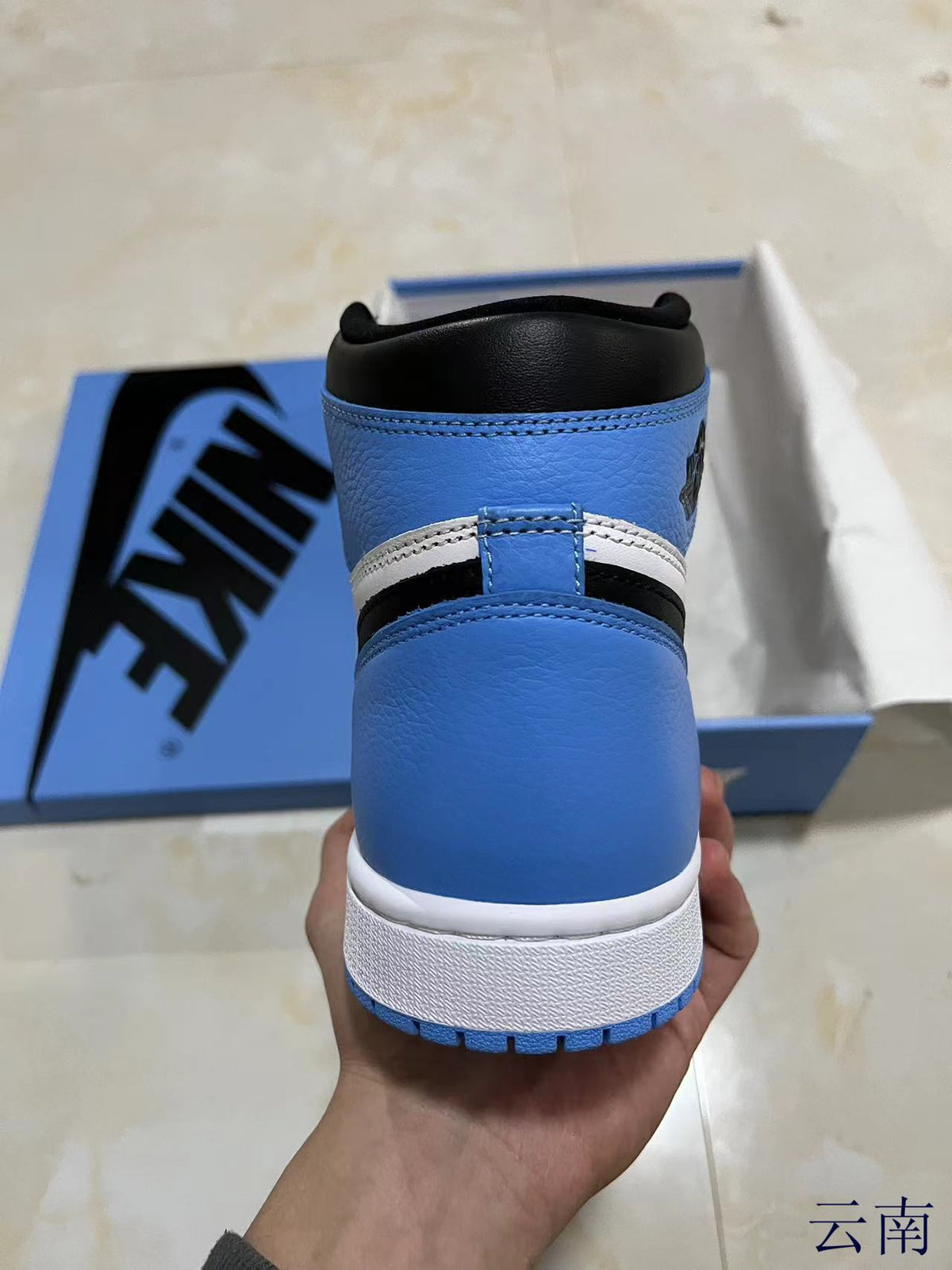 High Top Sneakers, Blue White Colorway, Lace Up Design, Casual Gift for Sneaker Fans