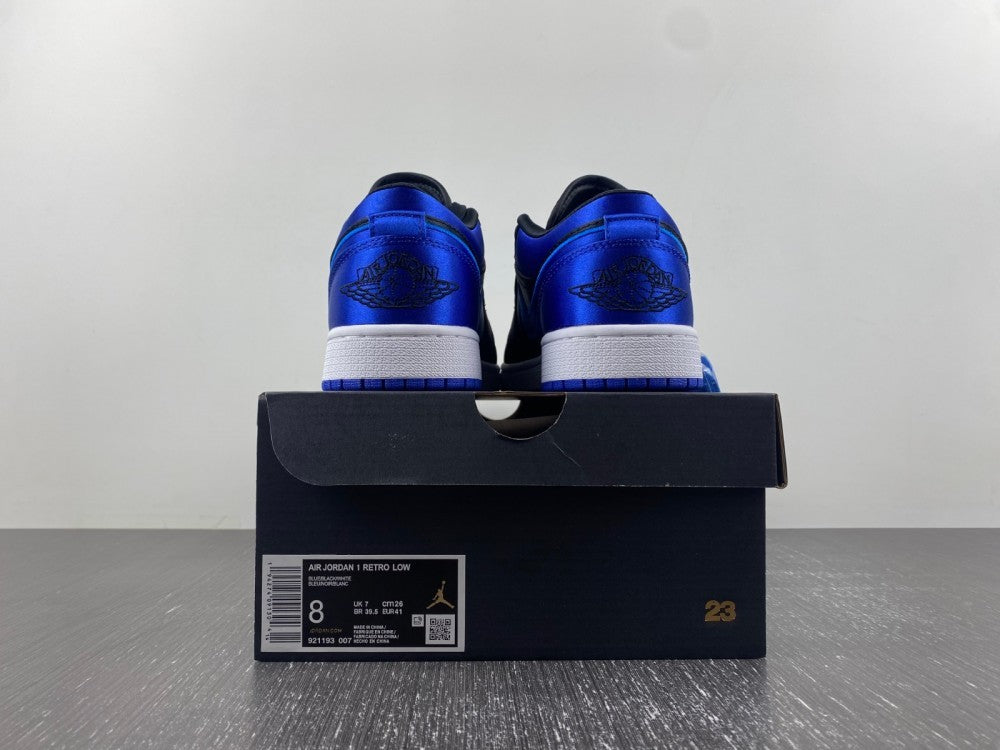 Low Top Sneakers, Black Blue Colorway, Lace Up Design, Casual Gift for Sneaker Fans