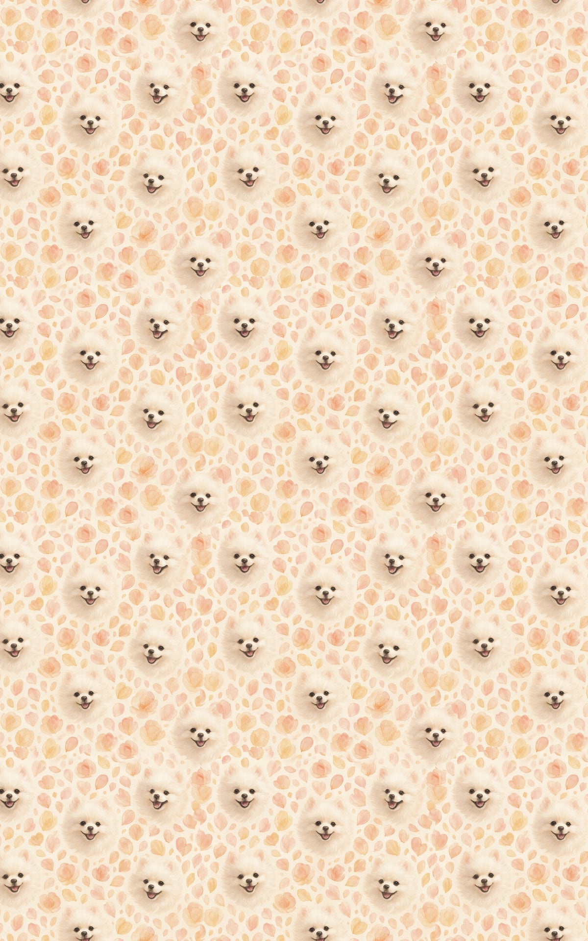 Floral Petal Dog Portrait Gift Wrap, Pomeranian Wrapping Paper, Adorable Puppy Birthday Wrapping Paper, Dog Lover Christmas P