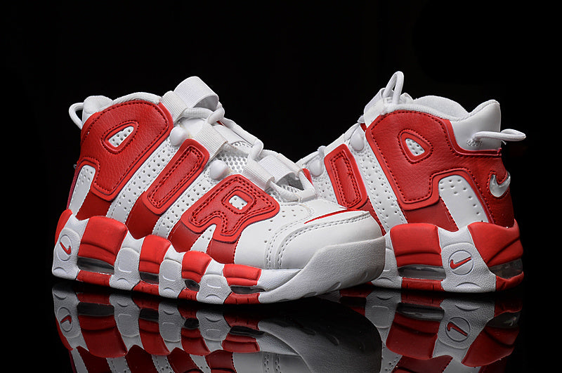 Sneakers, White Red Colorway, Lace Up Design, Casual Gift for Sneaker Fans