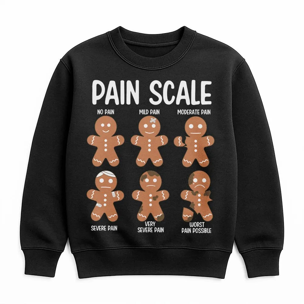 Humorous Nurse Christmas Sweatshirt, Pain Scale Gingerbread Sweatshirt, Medical Ugly Sweater Crewneck, Holiday Present Nurse 