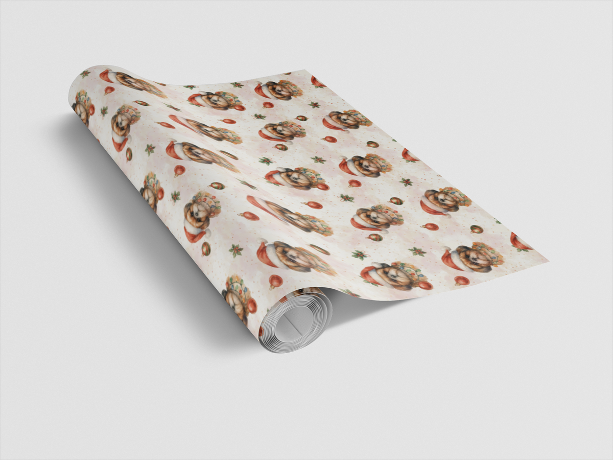 Festive Holiday Dog Gift Wrap, Shih Tzu Christmas Wrapping Paper, Adorable Pet Christmas Gift Wrap, Dog Lover Xmas Present Pa
