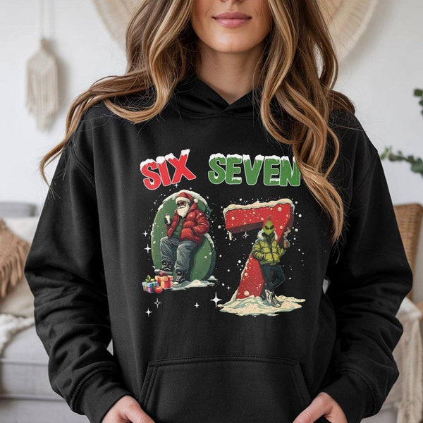 Humorous Santa Alien Christmas Sweatshirt, 67 Christmas Meme Hoodie, 67 Meme Holiday Pullover, Retro Christmas Alien Sweater,