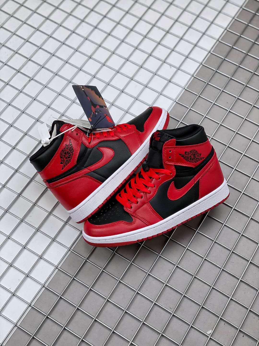 High Top Sneakers, Red Black Colorway, Lace Up Design, Casual Gift for Sneaker Fans