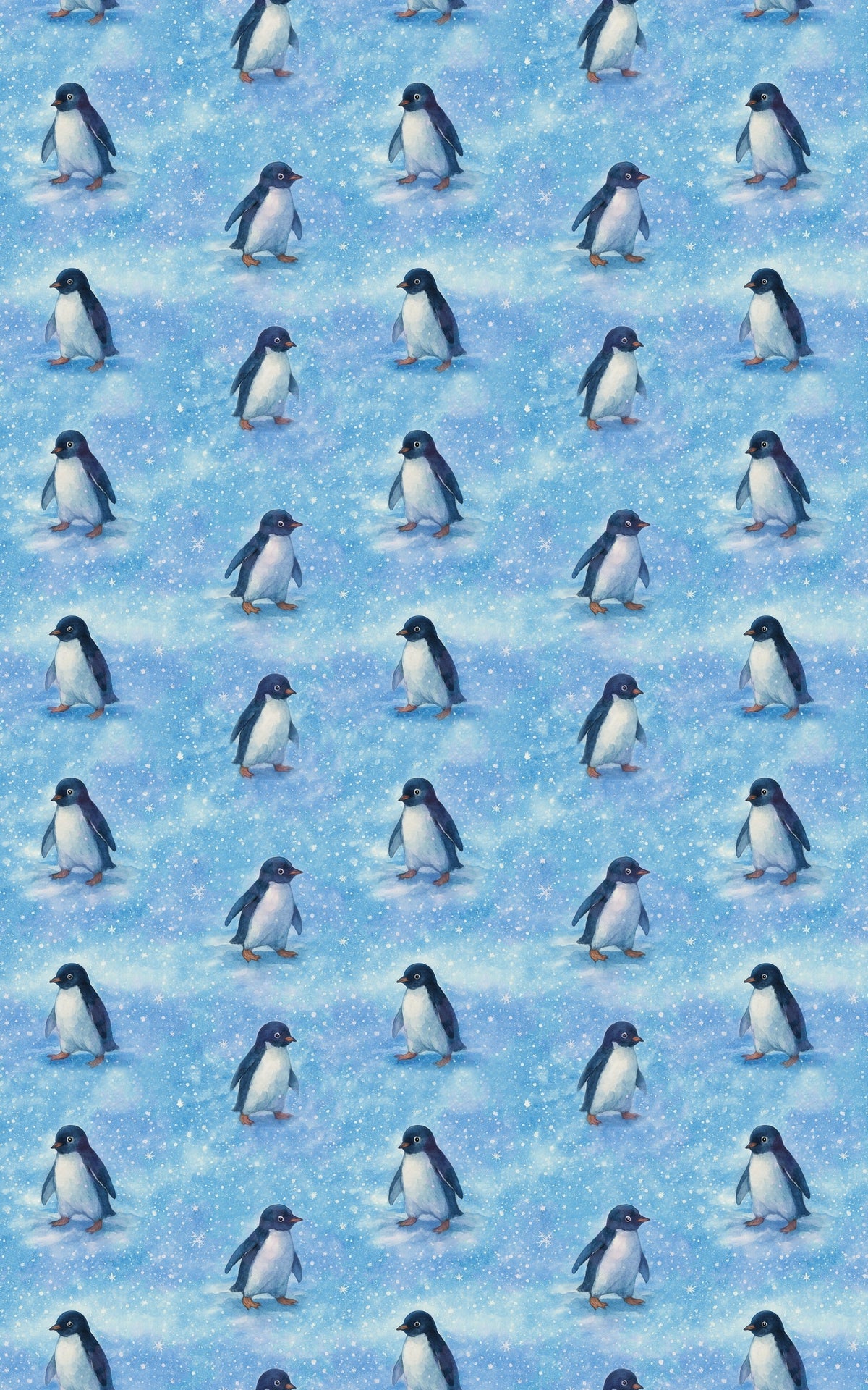 Snowy Penguin Gift Wrap, Winter Penguin Wrapping Paper, Winter Wonderland Wrapping Paper, Holiday Bird Gift Wrap, Christmas P
