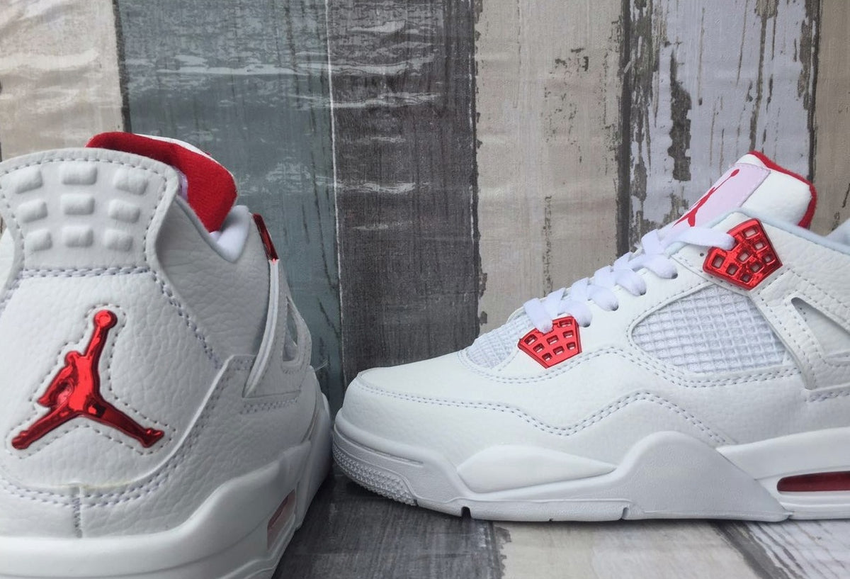 Sneakers, White Red Colorway, Lace Up Design, Casual Gift for Sneaker Fans