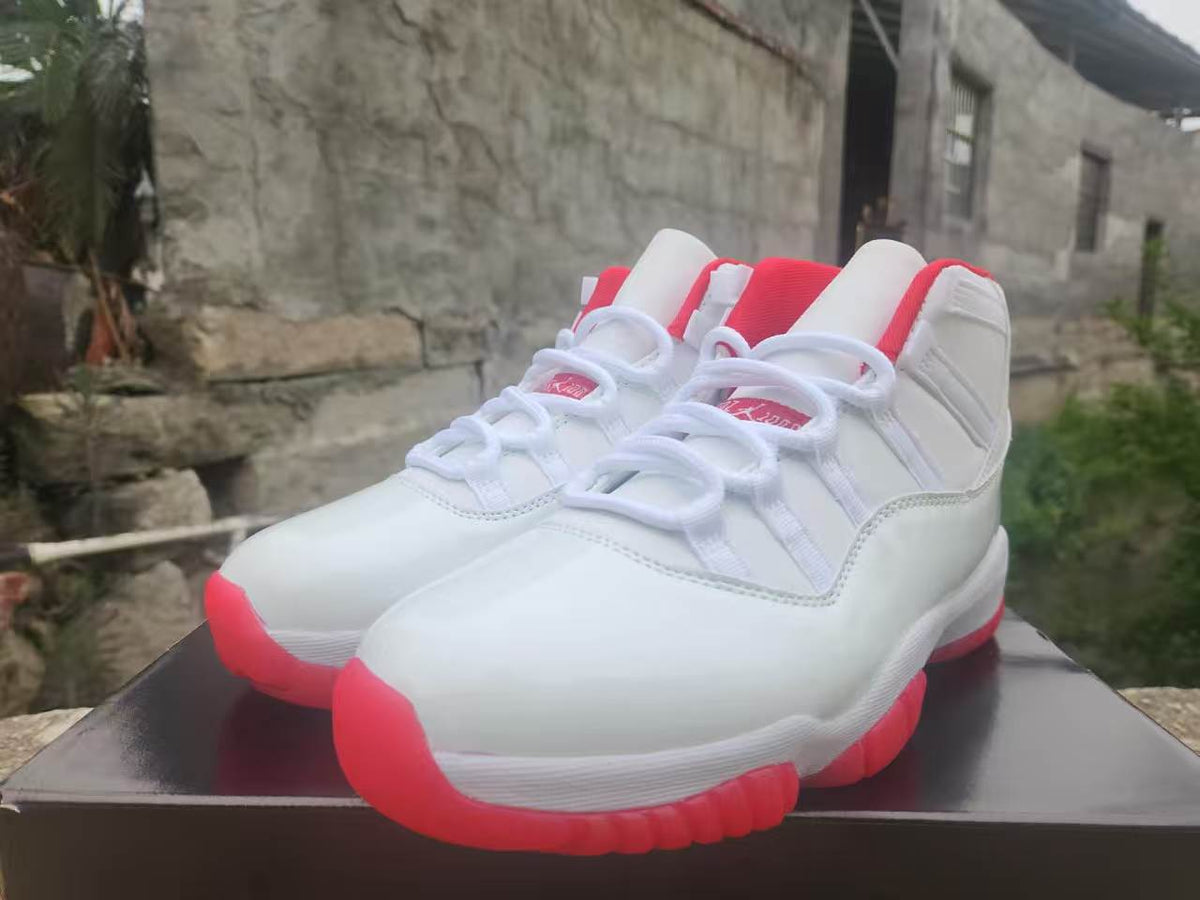 High Top Sneakers, White Red Colorway, Lace Up Design, Casual Gift for Sneaker Fans