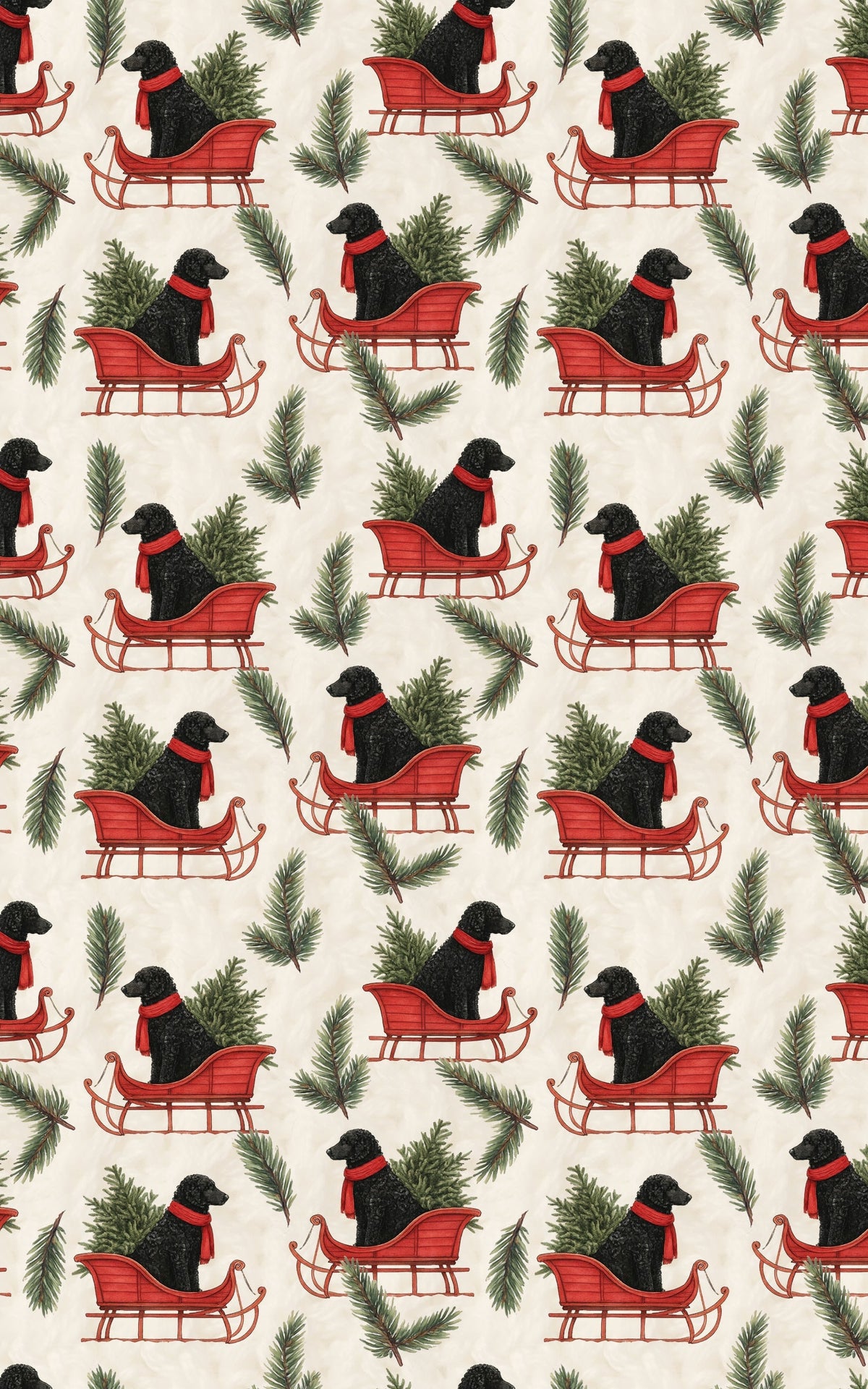 Curly Retriever Holiday Gift Wrap, Curly-Coated Retriever Christmas Wrapping Paper, Dog Lover Xmas Wrapping Paper, Dog Holida