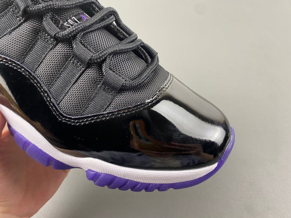 Retro High Top Sneakers, Black Purple Colorway, Leather Footwear, Lace Up Design, Casual Gift for Sneaker Fans
