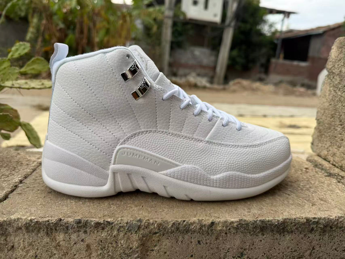 High Top Sneakers, White Colorway, Lace Up Design, Casual Gift for Sneaker Fans