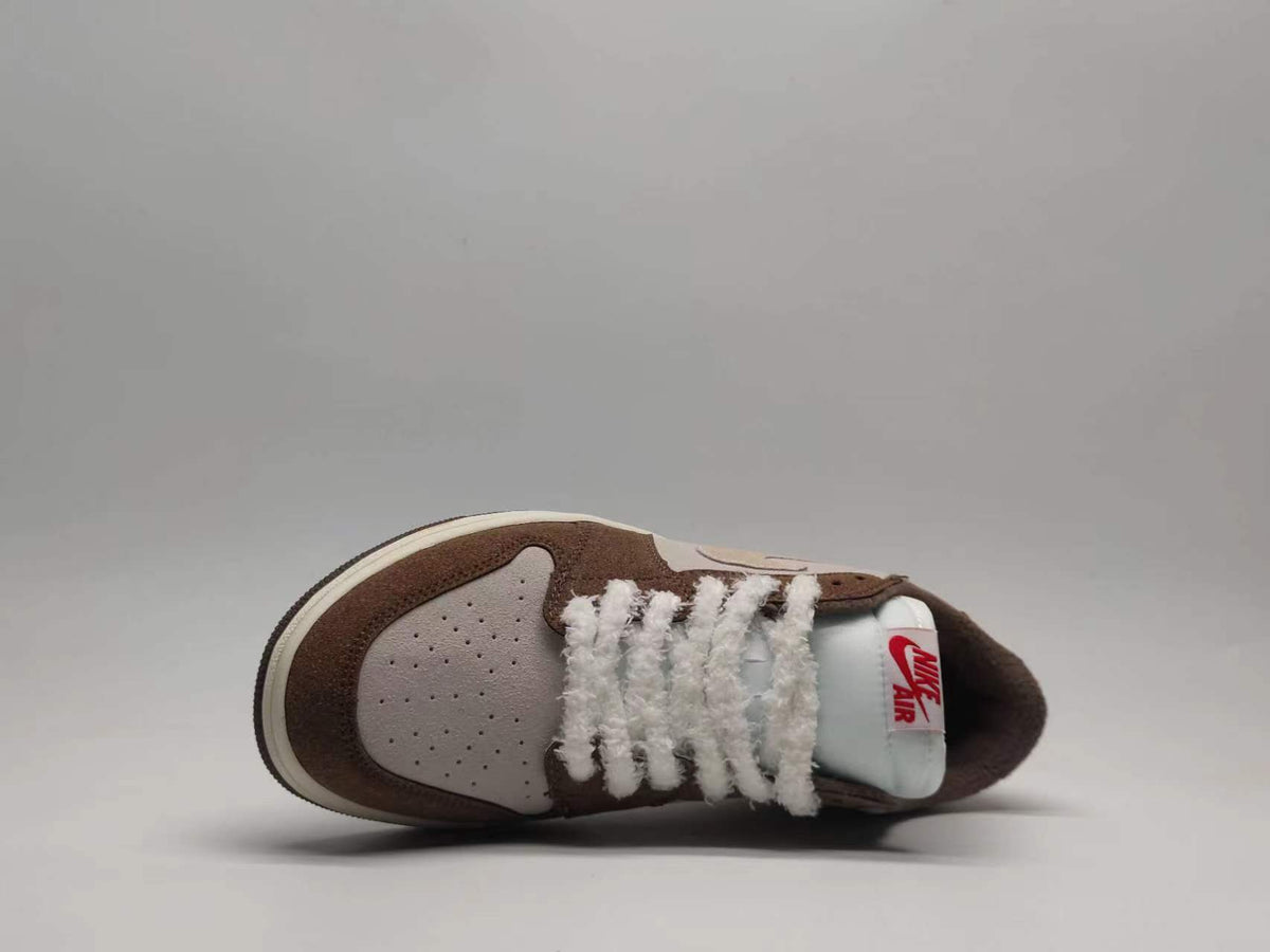 Low Top Sneakers, Brown White Colorway, Lace Up Design, Casual Gift for Sneaker Fans
