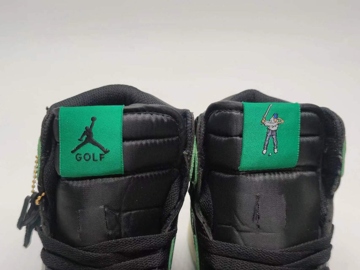 Golf Shoes, Black Green Colorway, Lace Up Design, Casual Gift for Shoe Lovers