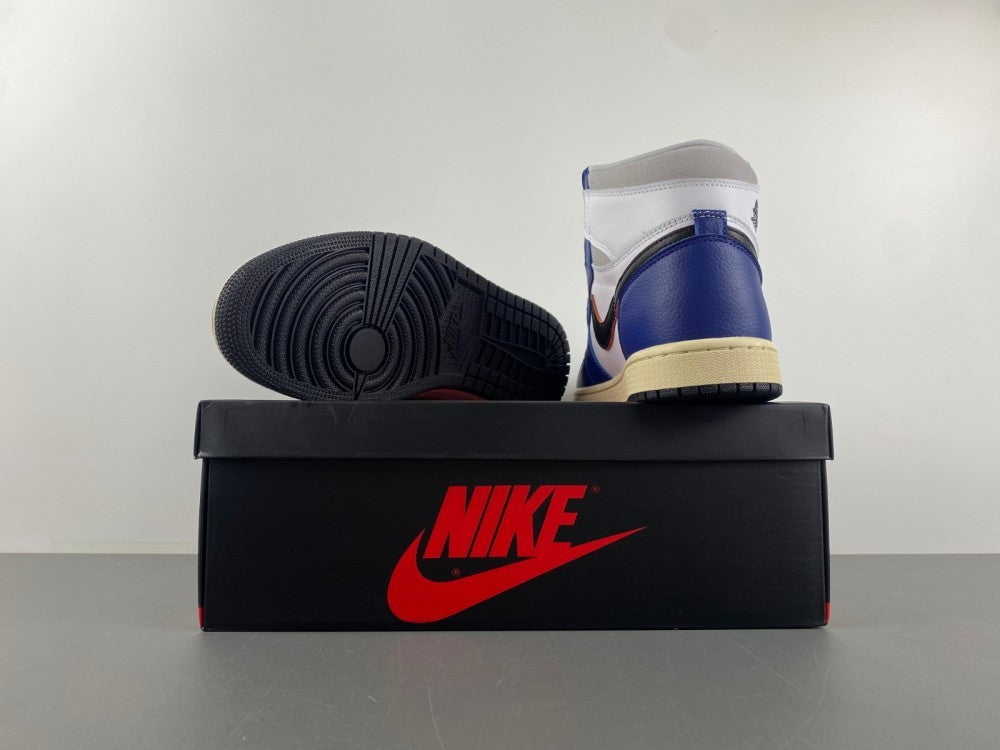 High Top Sneakers, Blue White Colorway, Lace Up Design, Casual Gift for Sneaker Fans