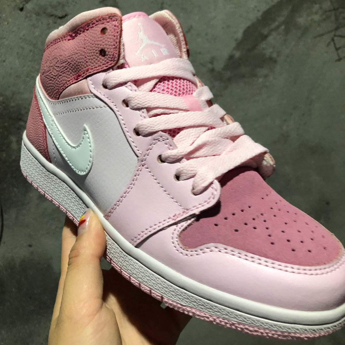 Sneakers, Red Pink Colorway, Lace Up Design, Casual Gift for Sneaker Fans