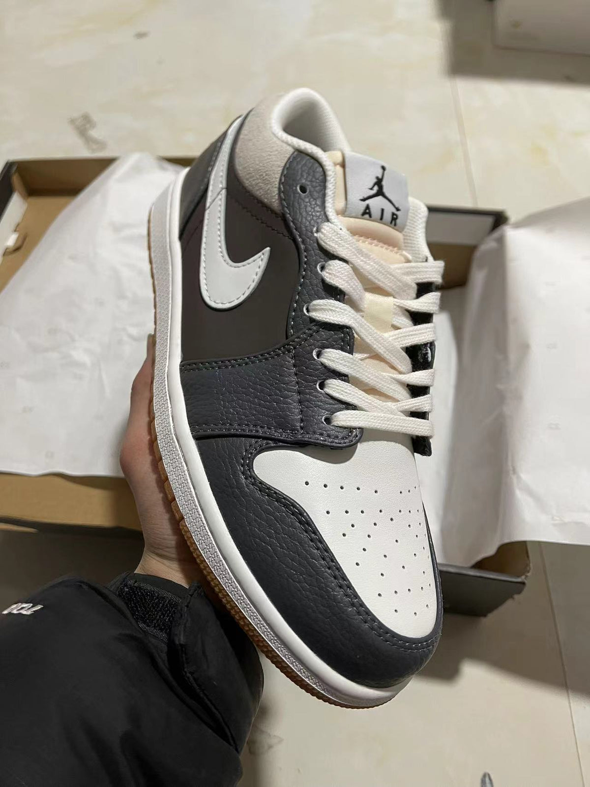 Low Top Sneakers, White Gray Colorway, Lace Up Design, Casual Gift for Sneaker Fans