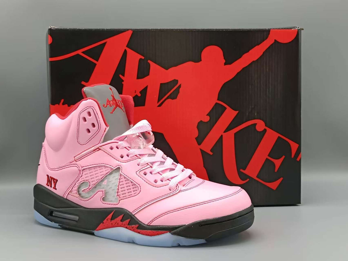 High Top Sneakers, Pink Colorway, Lace Up Design, Casual Gift for Sneaker Fans