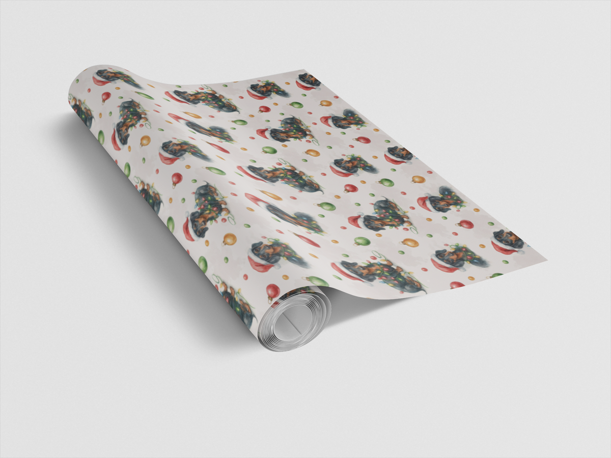 Sausage Dog Wrapping Paper, Dachshund Christmas Wrapping Paper, Festive Weiner Dog Gift Wrap, Dog Lover Wrapping Paper, Adora