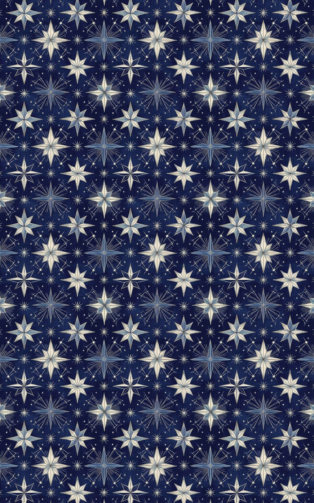 Celestial Winter Noel Gift Wrap, Midnight Blue Star Wrapping Paper, Starlit Sky Christmas Paper, Hanukkah Holiday Gift Wrappi