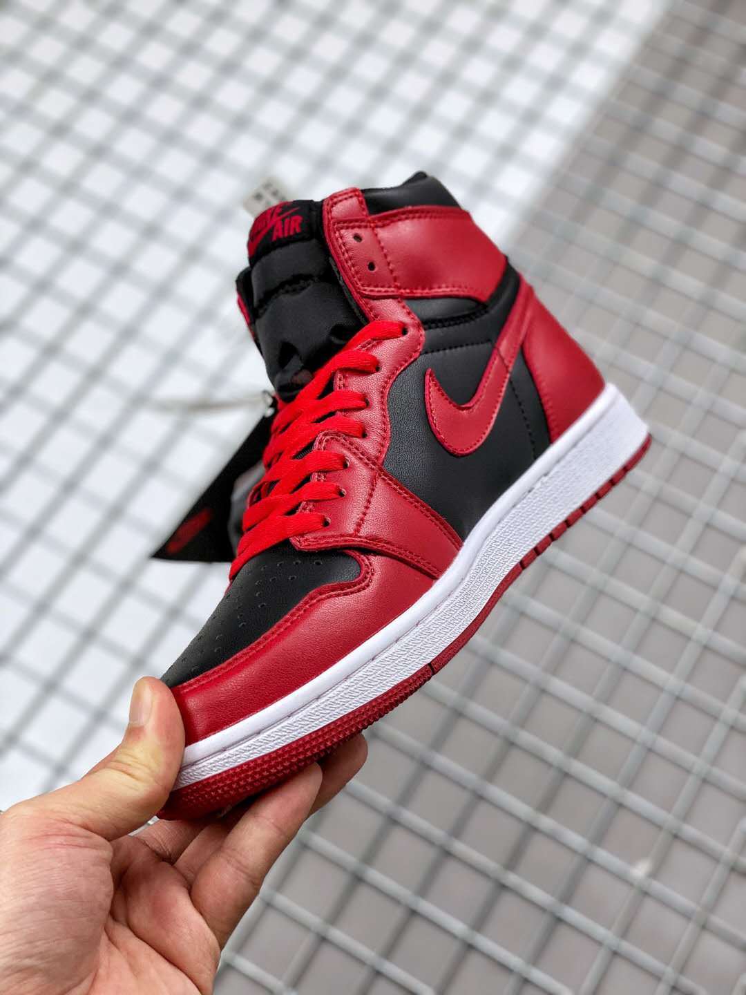 High Top Sneakers, Red Black Colorway, Lace Up Design, Casual Gift for Sneaker Fans