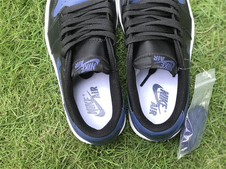 Low Top Sneakers, Blue Black Navy Colorway, Lace Up Design, Casual Gift for Sneaker Fans