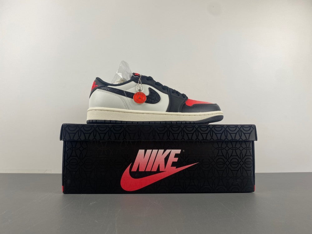 Low Top Sneakers, White Black Red Colorway, Lace Up Design, Casual Gift for Sneaker Fans
