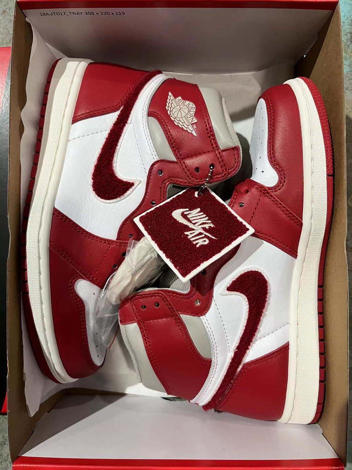 High Top Sneakers, White Red Gray Colorway, Lace Up Design, Casual Gift for Sneaker Fans