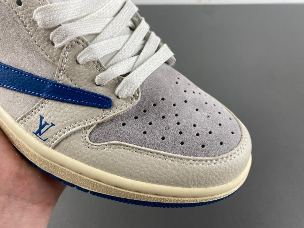 Low Top Sneakers, Royal Blue White Gray Colorway, Reverse Hook Design, Lace Up Design, Casual Gift for Sneaker Fans