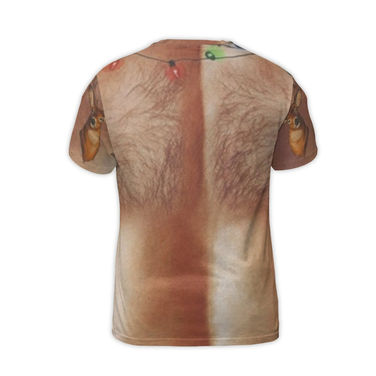 Ugly Xmas Sweater Graphic Shirt, Humorous Hairy Chest Christmas T-Shirt, Holiday Gag Present Tee, Novelty Party Chest Hair Sh