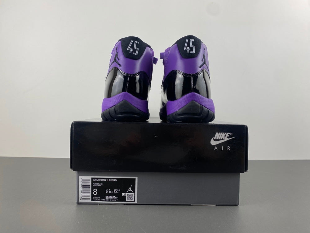 Retro High Top Sneakers, Black Purple Colorway, Leather Footwear, Lace Up Design, Casual Gift for Sneaker Fans