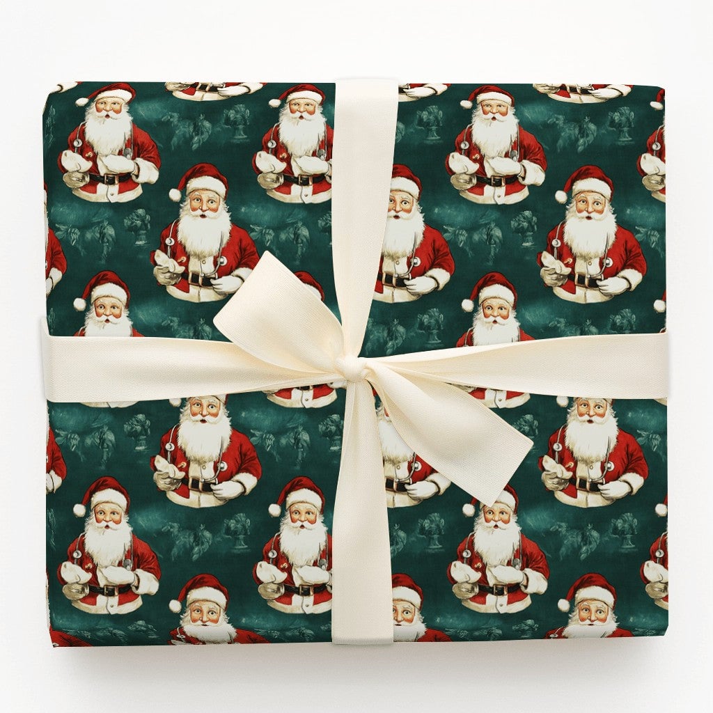 Medical Christmas Gift Wrap, Doctor Santa Wrapping Paper, Nurse Stethoscope Holiday Wrapping Paper, Healthcare Worker Wrappin