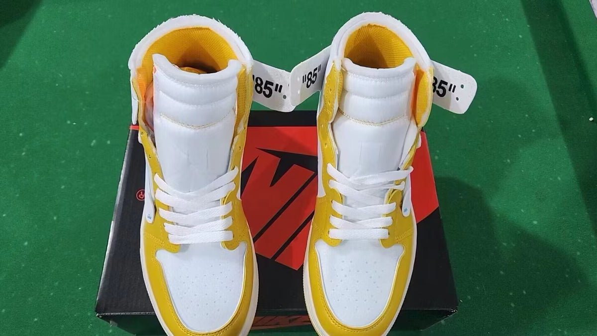 High Top Sneakers, Yellow Colorway, Lace Up Design, Casual Gift for Sneaker Fans