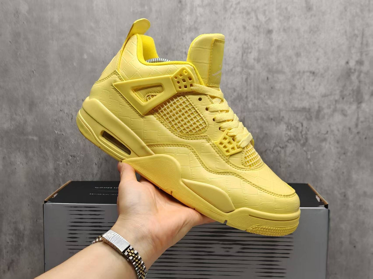 Mid Top Sneakers, Yellow Colorway, Lace Up Design, Casual Gift for Sneaker Fans