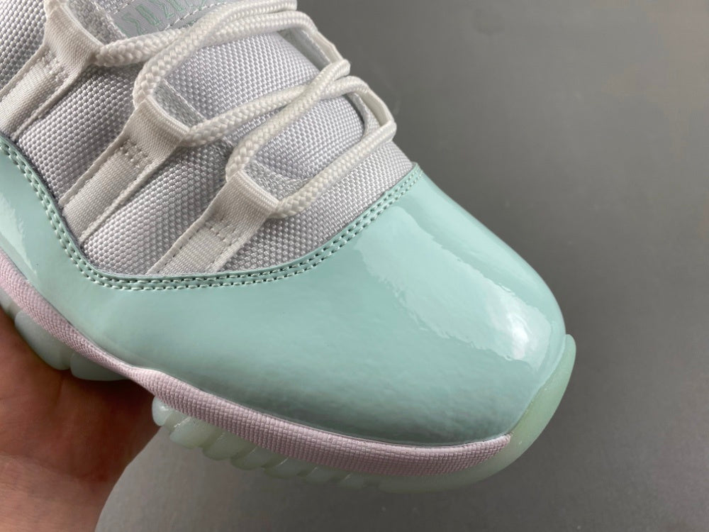 Low Top Sneakers, White Green Colorway, Lace Up Design, Casual Gift for Sneaker Fans