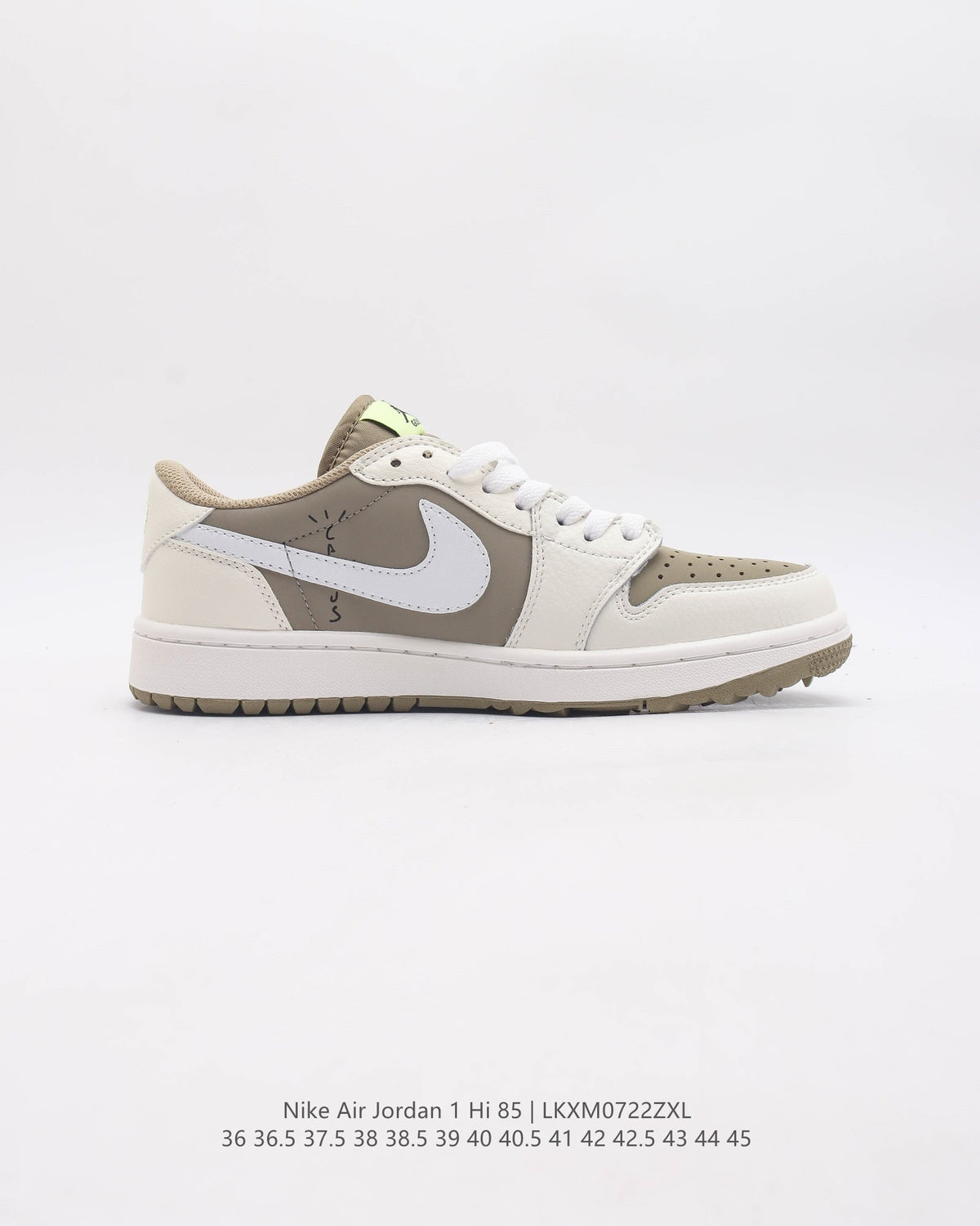 Low Top Golf Shoes, White Brown Colorway, Lace Up Design, Casual Gift for Shoe Lovers