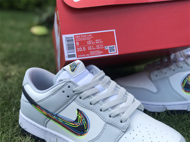 Low Top Sneakers, White Gray Colorway, Lace Up Design, Casual Gift for Sneaker Fans