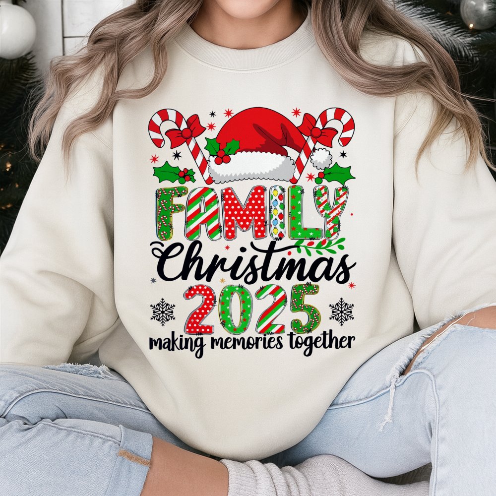 Making Memories Together Crewneck, Family Christmas 2025 Sweatshirt, Matching Xmas Holiday Sweater, Comfy Winter Family Party