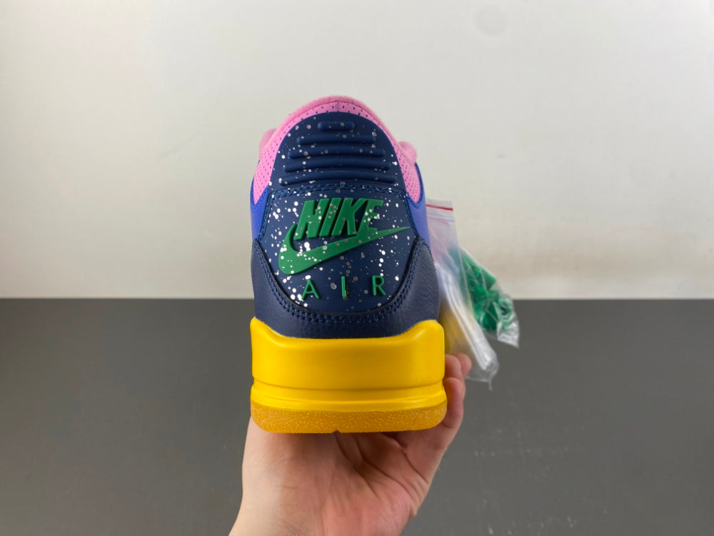 Low Top Sneakers, Royal Blue Green Pink Colorway, Lace Up Design, Casual Gift for Sneaker Fans