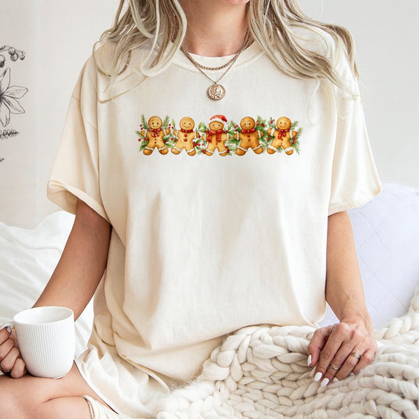 Adorable Holiday Cookie Shirt, Gingerbread Man Christmas T-Shirt, Festive Baker Graphic Tee, Winter Cookie T-Shirt, Teacher H